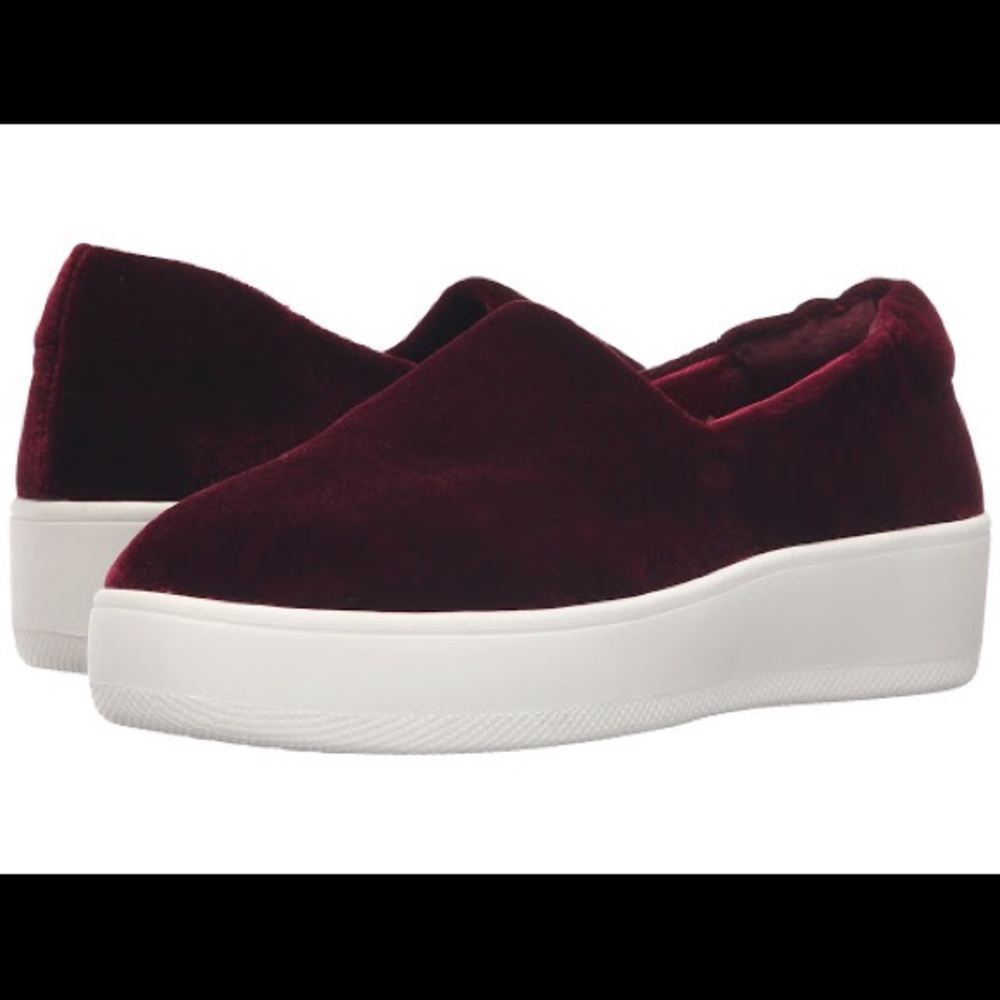 RARE: Steve Madden burgundy velvet sneakers